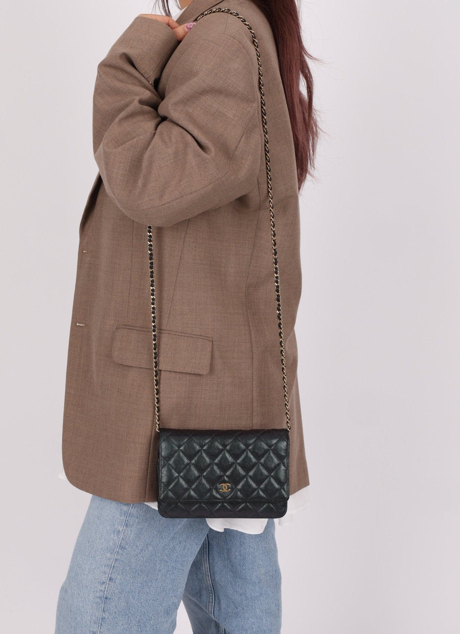 Rare Chanel 2019 Iridescent Caviar Wallet on Chain - FashioNica