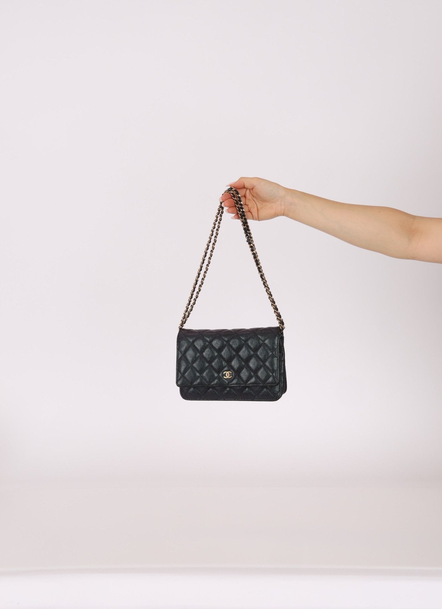 Rare Chanel 2019 Iridescent Caviar Wallet on Chain - FashioNica