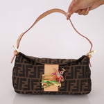 Rare Fendi Zucca Crystal Orchid Baguette - FashioNica