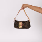 Rare Fendi Zucca Crystal Orchid Baguette - FashioNica