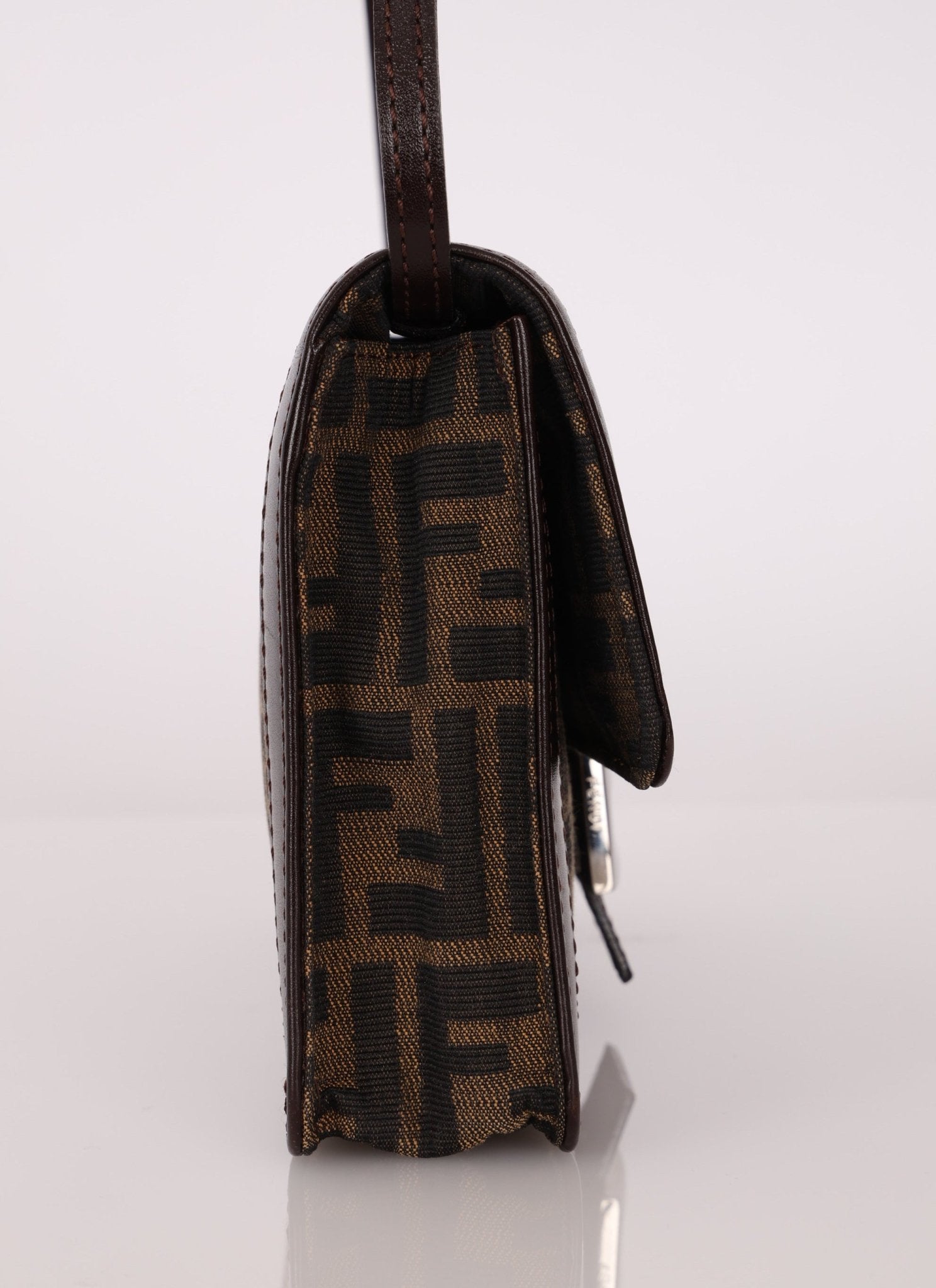 Rare Fendi Zucca Leather - Trimmed Baguette - FashioNica