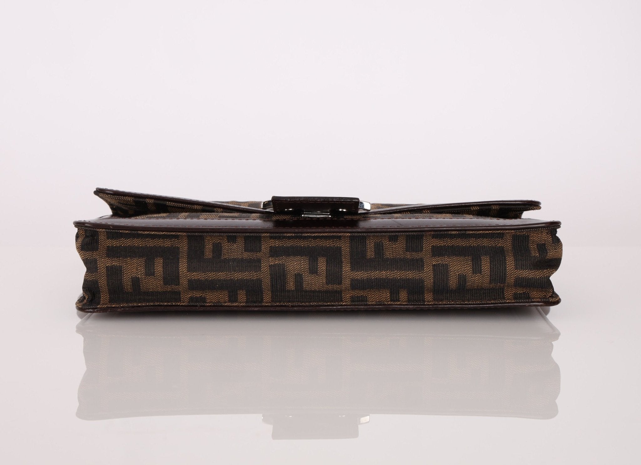 Rare Fendi Zucca Leather - Trimmed Baguette - FashioNica