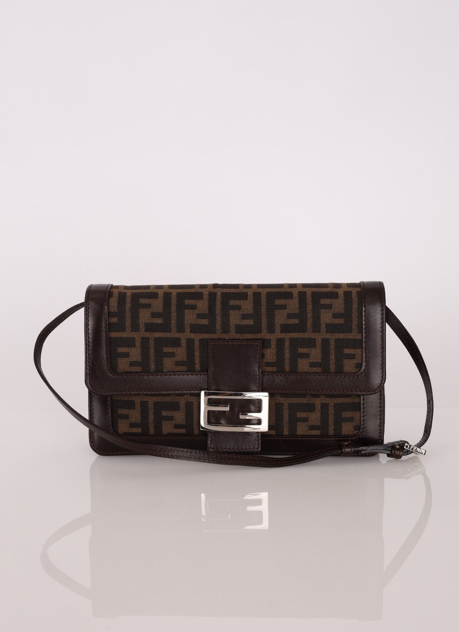 Rare Fendi Zucca Leather - Trimmed Baguette - FashioNica