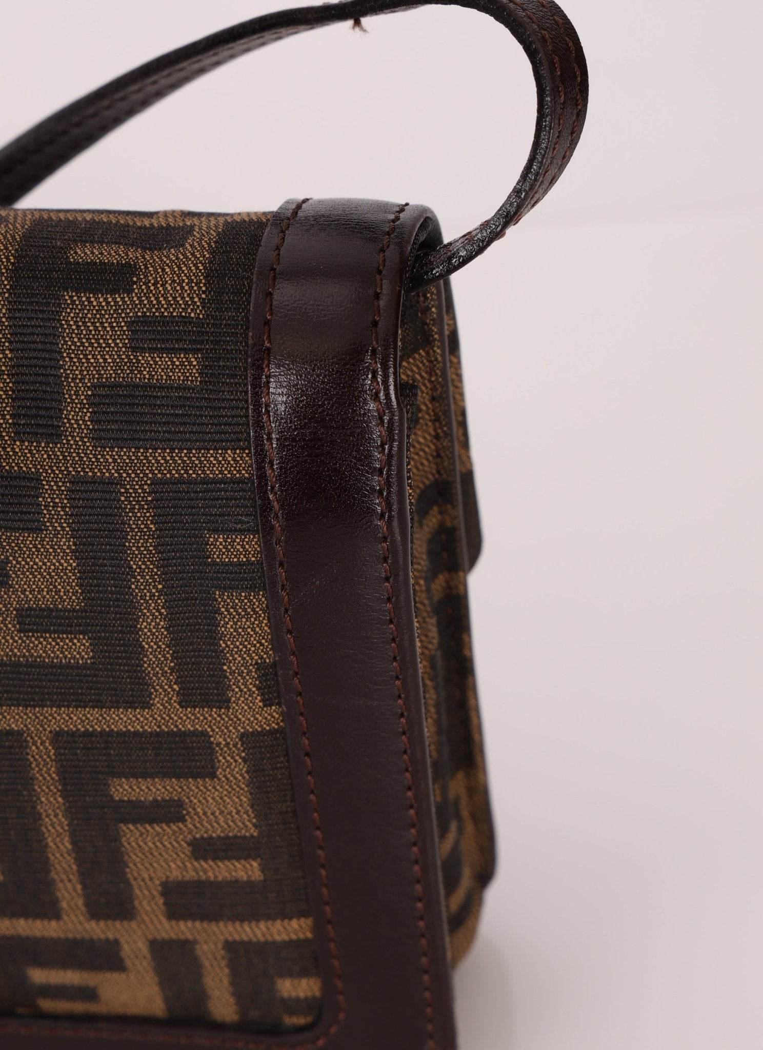 Rare Fendi Zucca Leather - Trimmed Baguette - FashioNica