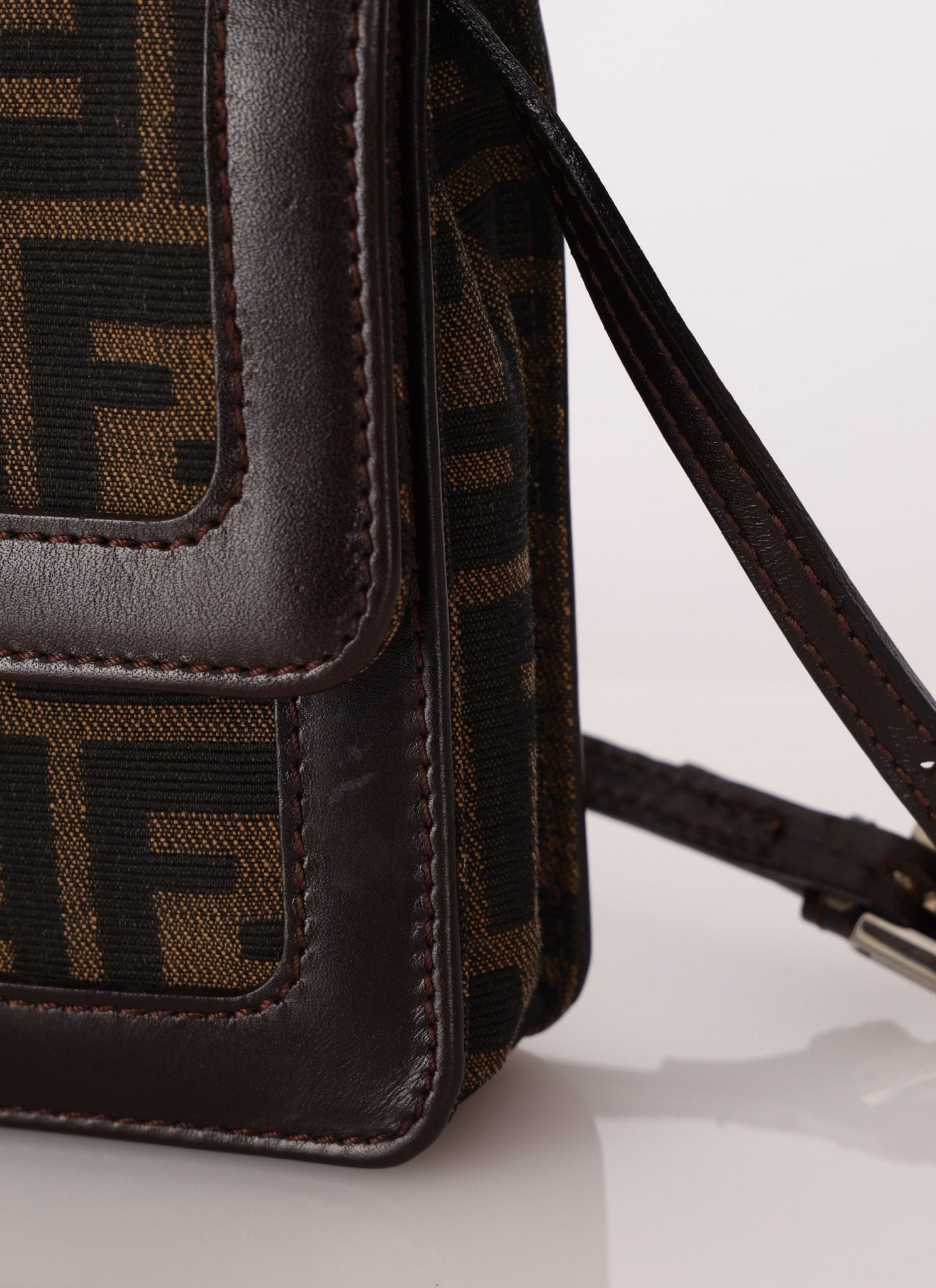 Rare Fendi Zucca Leather - Trimmed Baguette - FashioNica