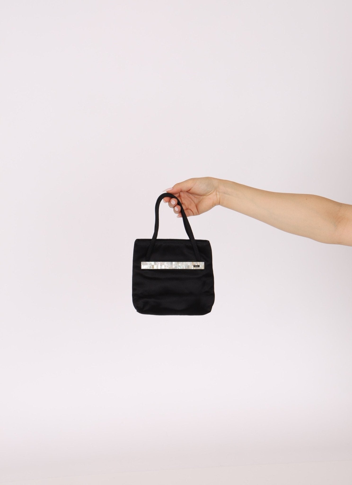 Rare Gucci Satin Mother of Pearl Mini Tote - FashioNica