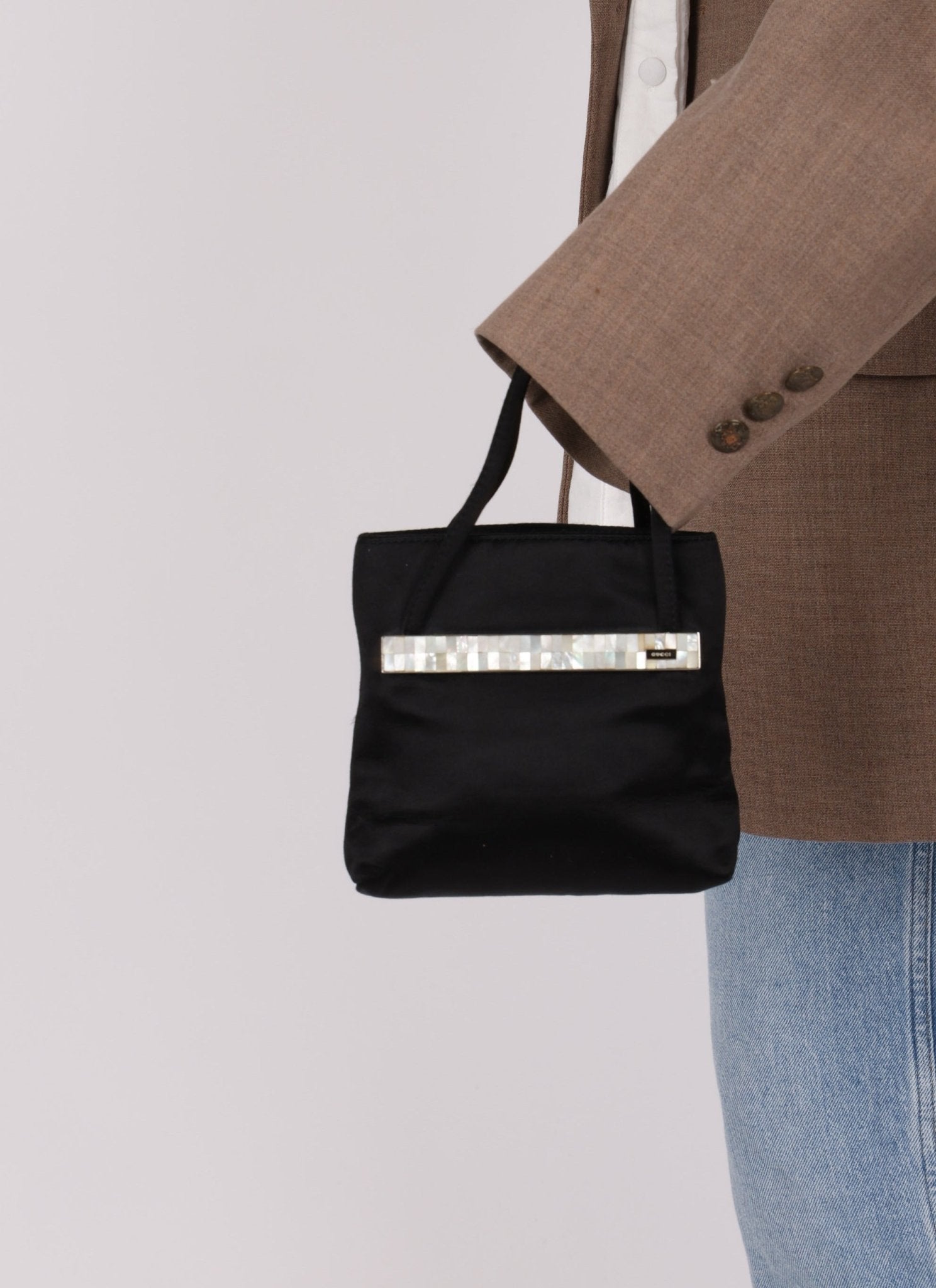 Rare Gucci Satin Mother of Pearl Mini Tote - FashioNica