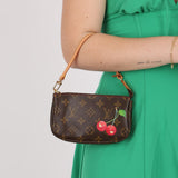 Rare Limited Edition Louis Vuitton x Takashi Murakami Cerises Mini Pochette - FashioNica
