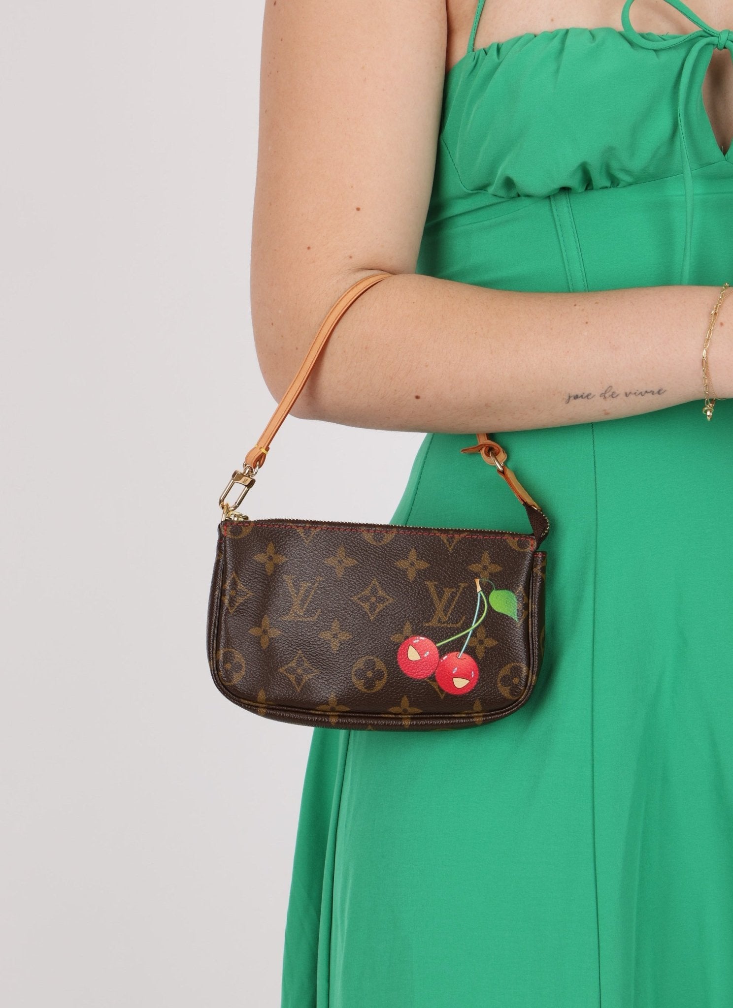 Rare Limited Edition Louis Vuitton x Takashi Murakami Cerises Mini Pochette - FashioNica