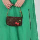 Rare Limited Edition Louis Vuitton x Takashi Murakami Cerises Mini Pochette - FashioNica