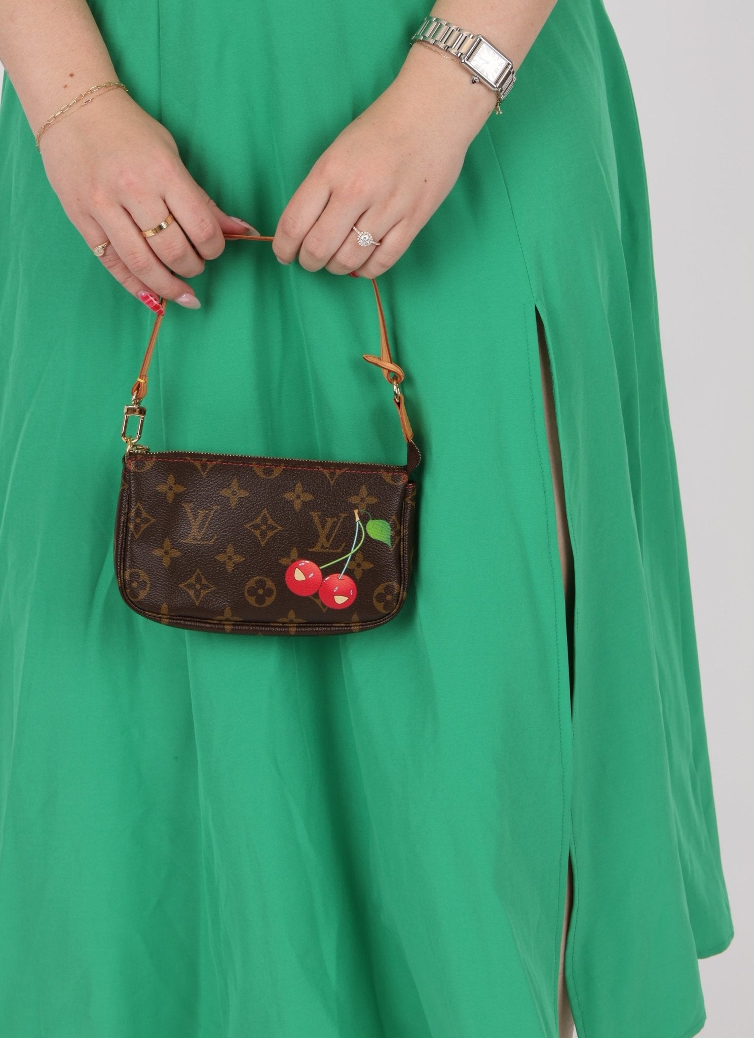 Rare Limited Edition Louis Vuitton x Takashi Murakami Cerises Mini Pochette - FashioNica