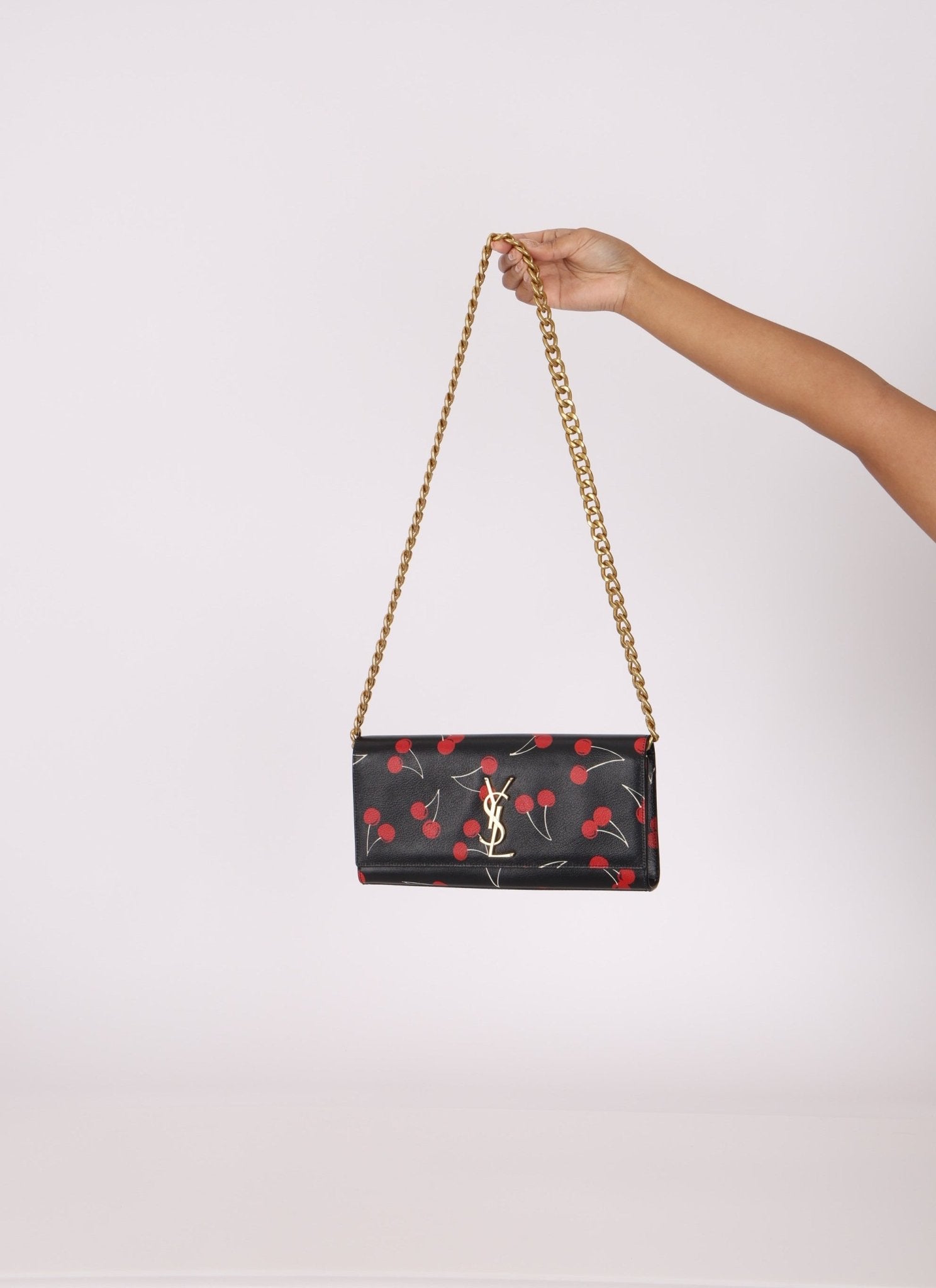 Saint Laurent Calfskin Cherry Clutch - FashioNica