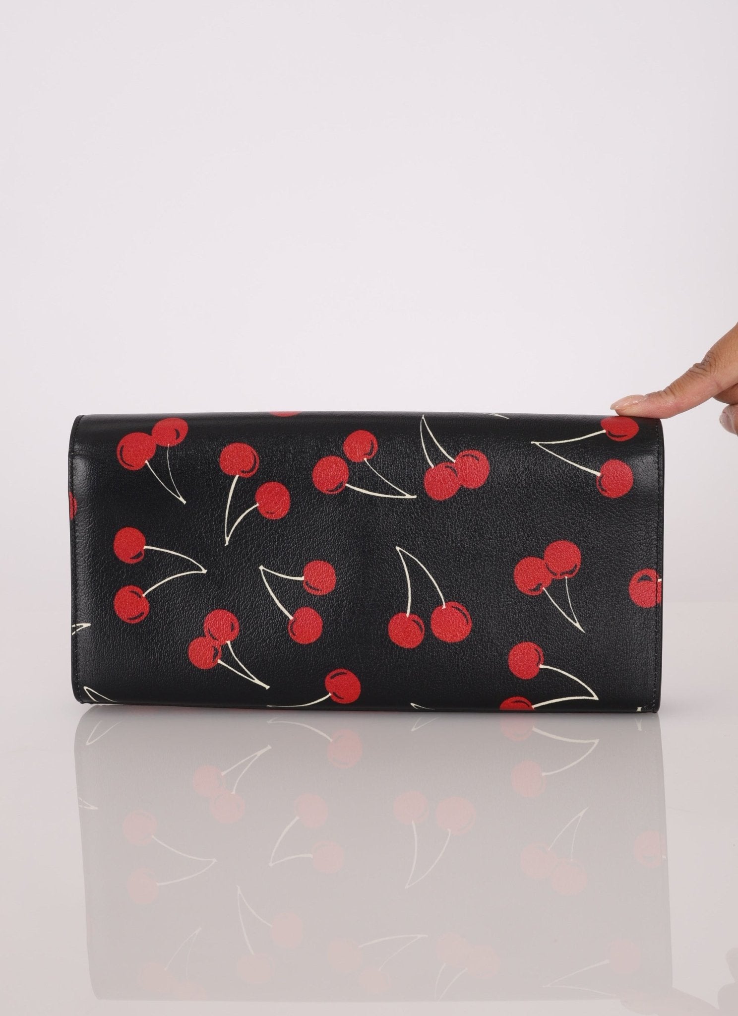 Saint Laurent Calfskin Cherry Clutch - FashioNica