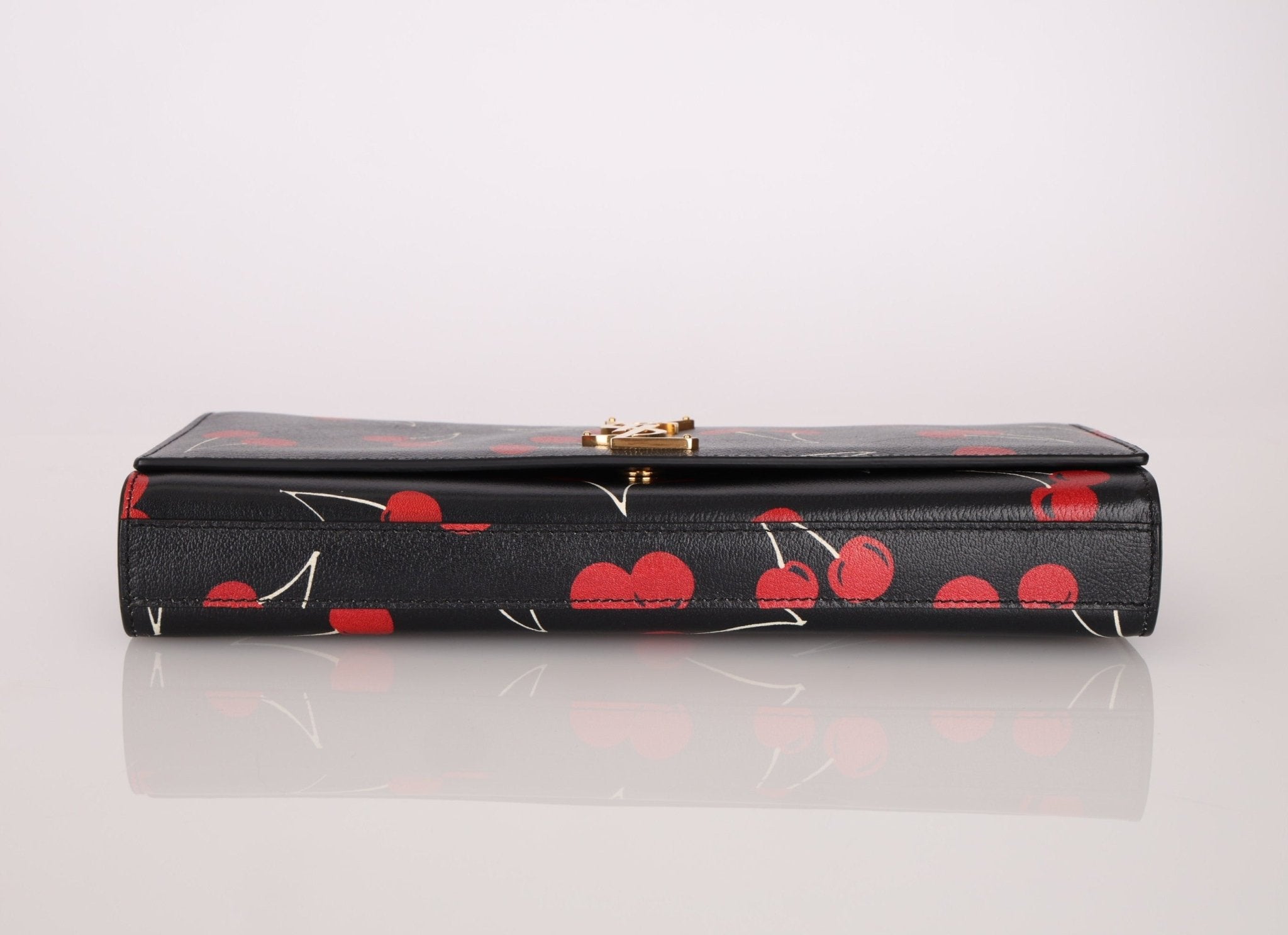 Saint Laurent Calfskin Cherry Clutch - FashioNica