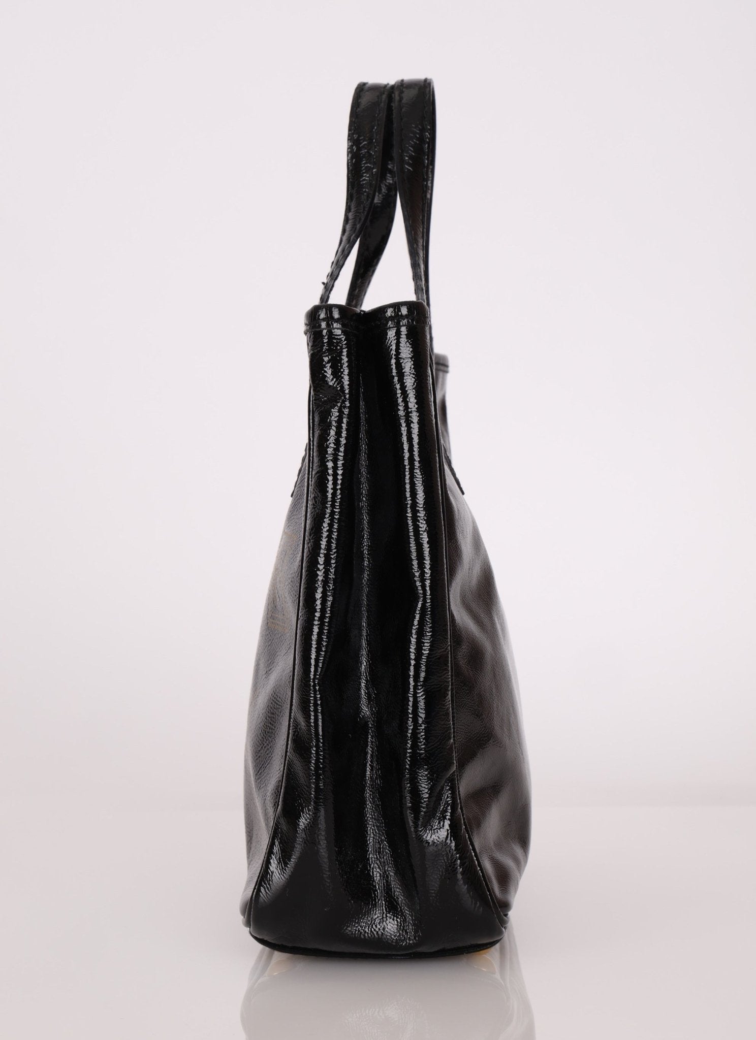 Saint Laurent Patent Mail Tote - FashioNica