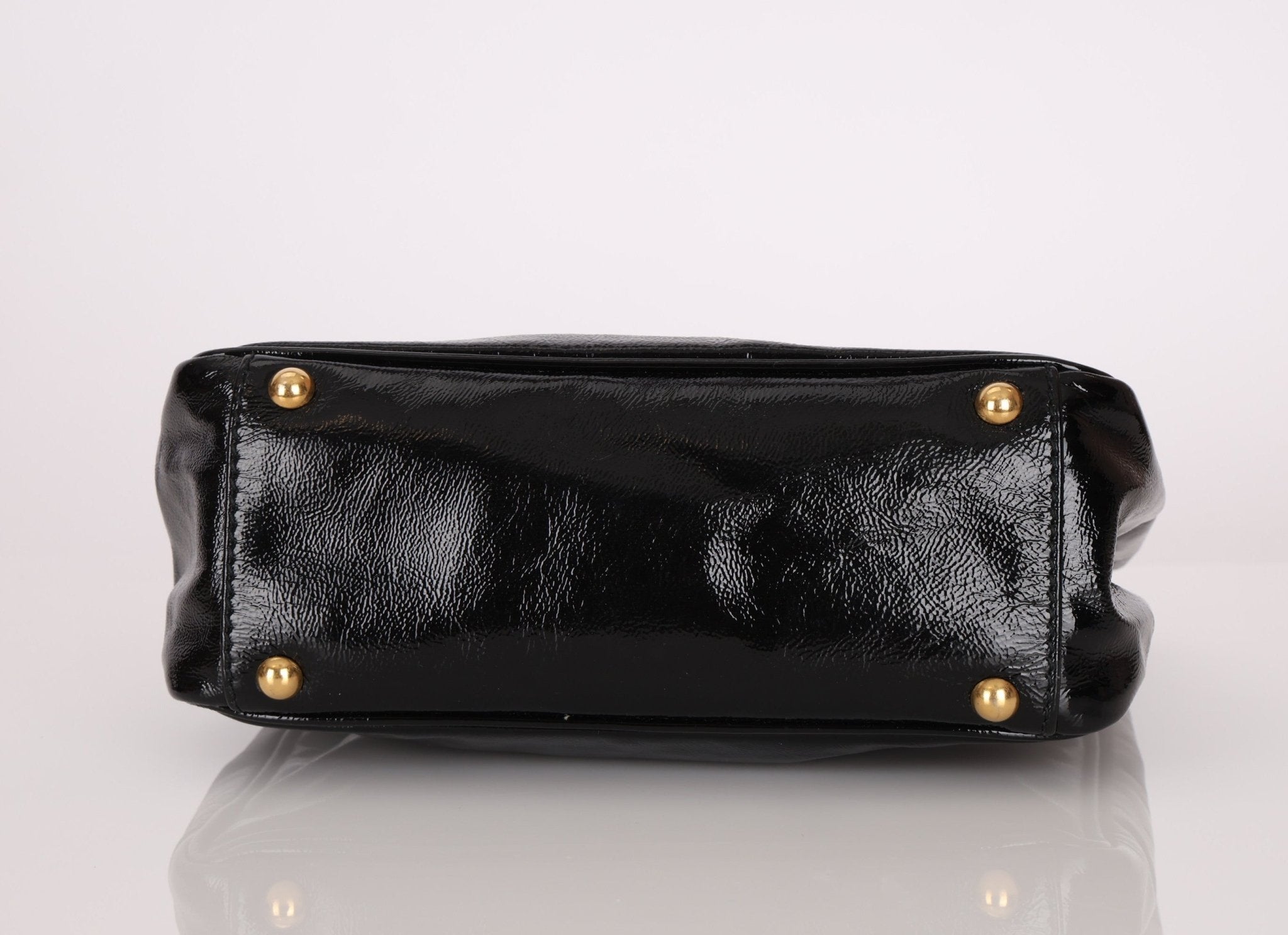 Saint Laurent Patent Mail Tote - FashioNica