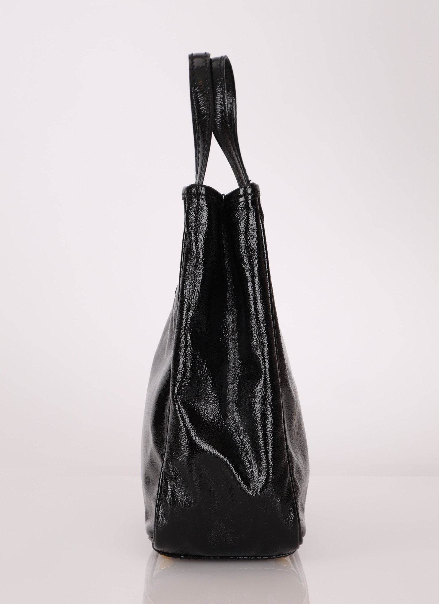 Saint Laurent Patent Mail Tote - FashioNica