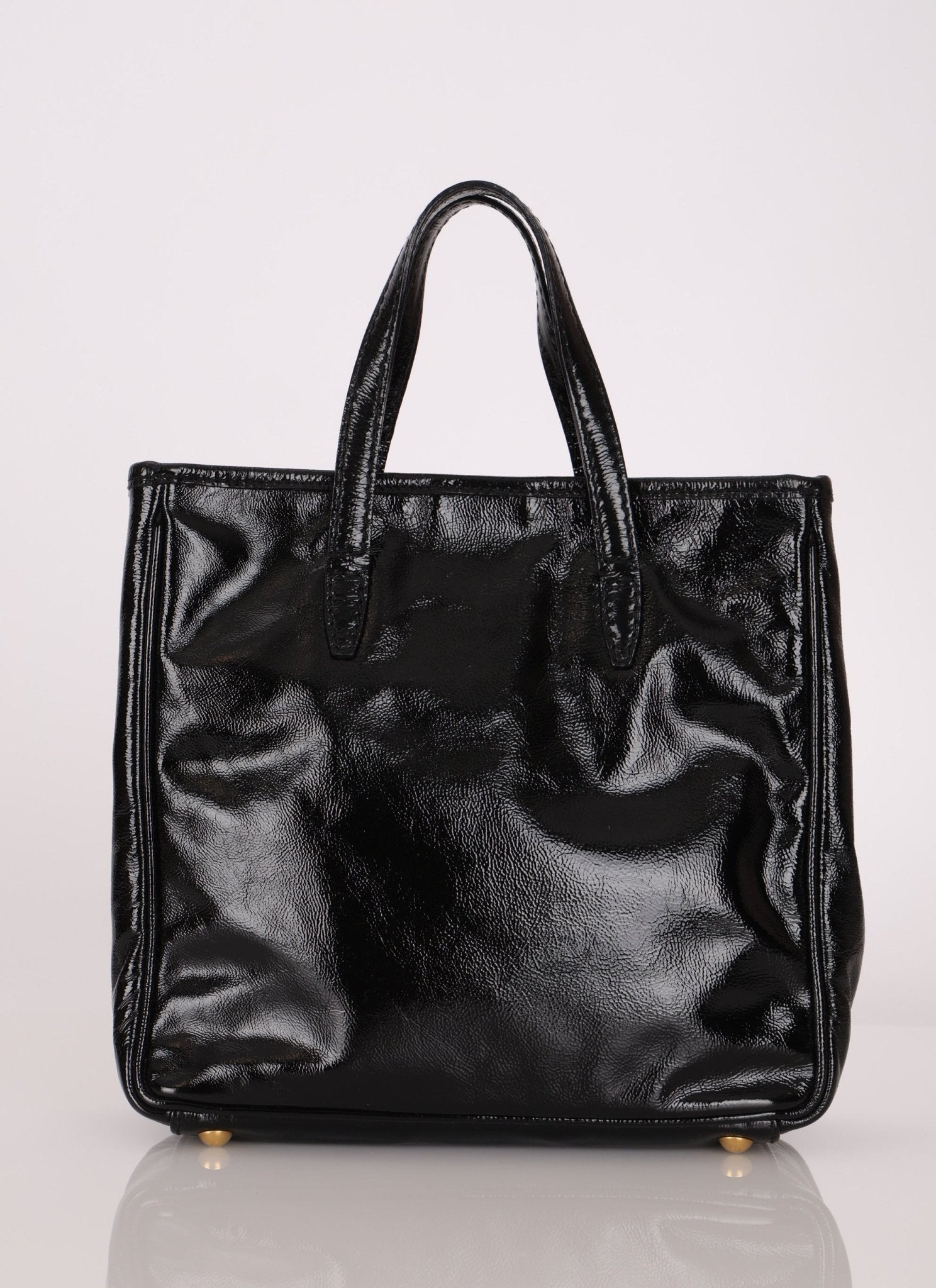 Saint Laurent Patent Mail Tote - FashioNica