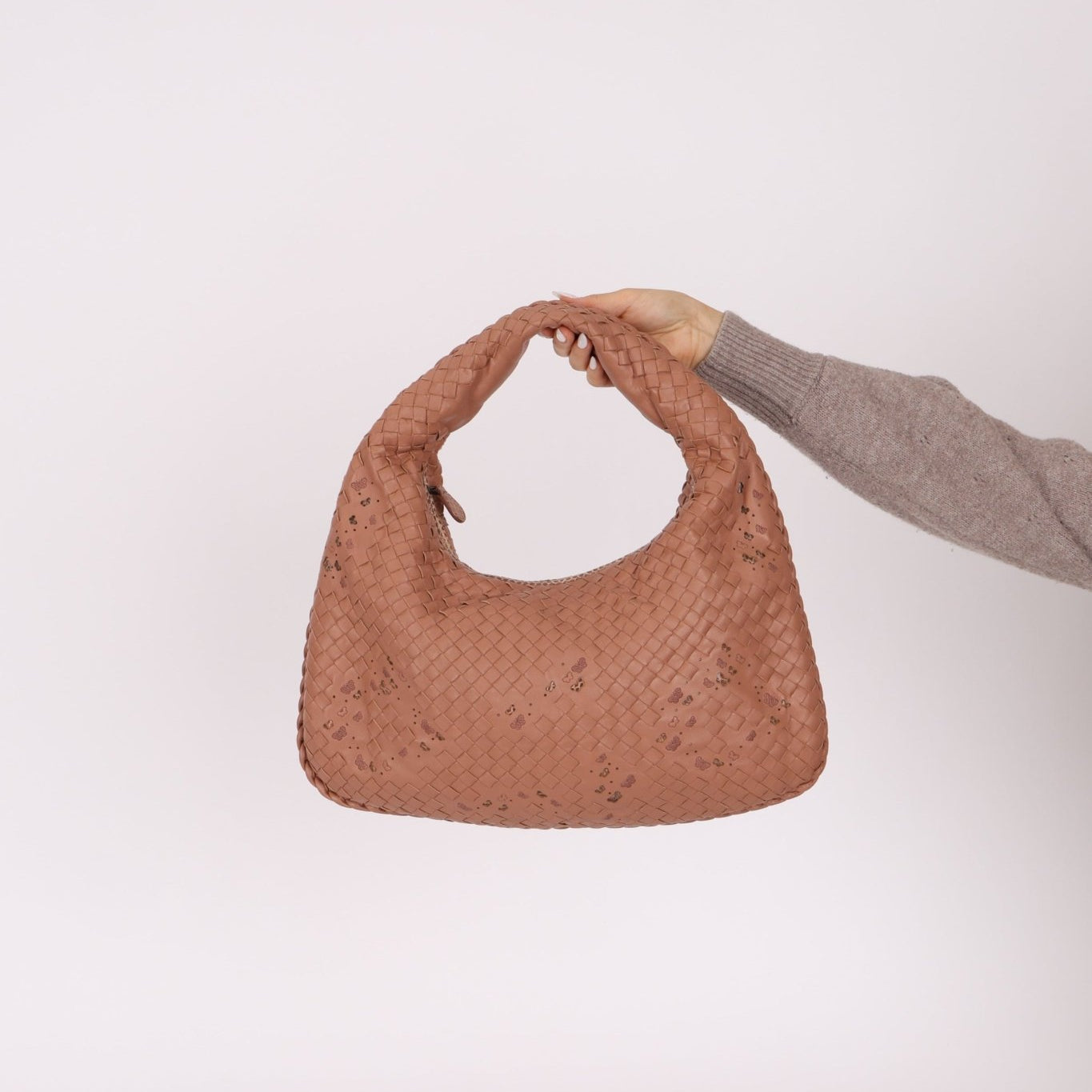 Ultra - Rare Bottega Veneta Medium Lambskin Exotic Butterfly Intrecciato Medium Hobo - FashioNica