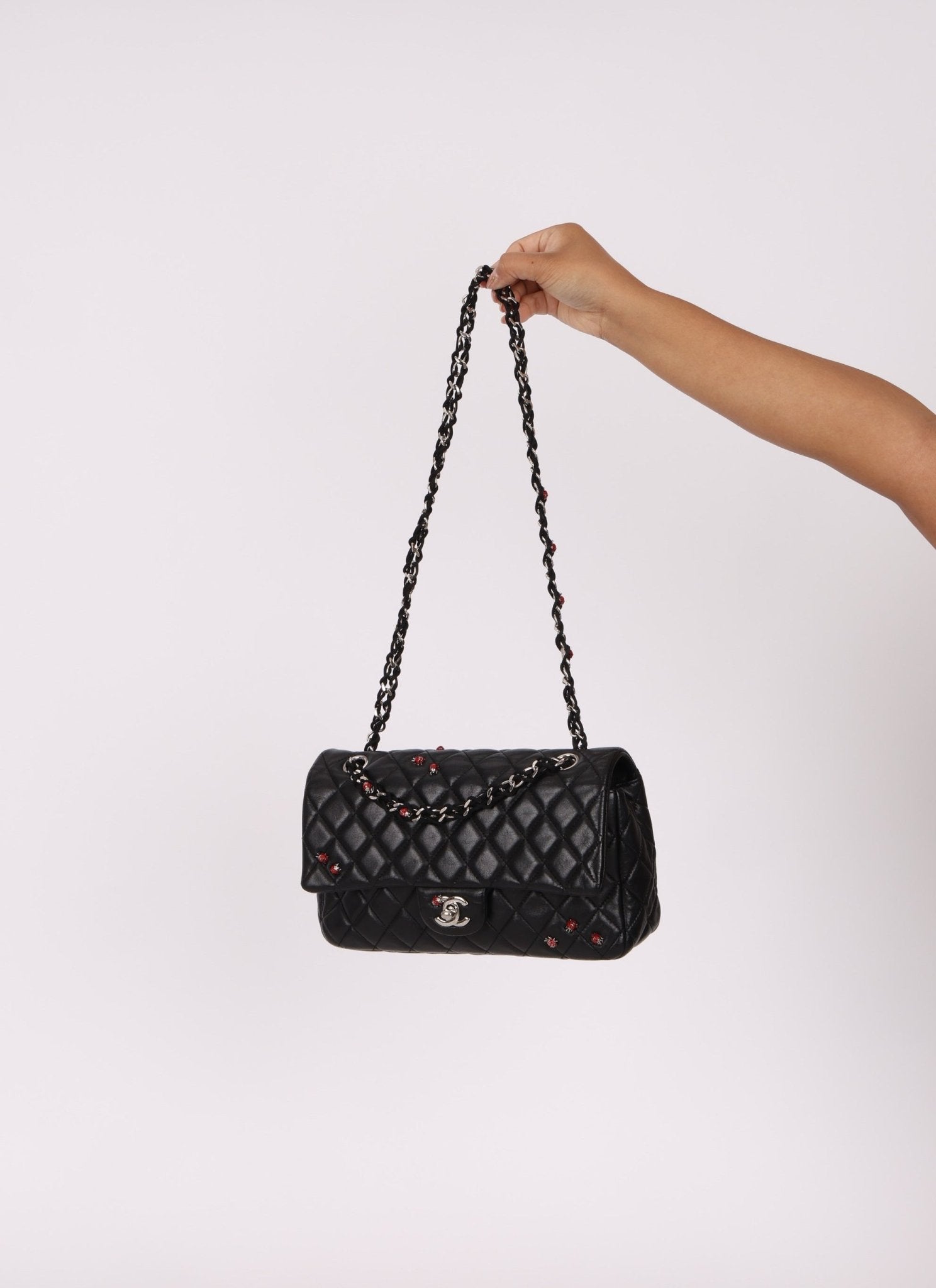 Ultra - Rare Chanel 2011 Lambskin Ladybug Medium Classic Flap Bag - FashioNica