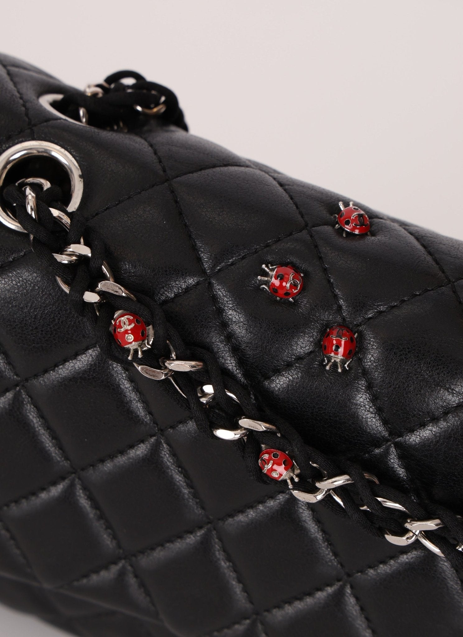 Ultra - Rare Chanel 2011 Lambskin Ladybug Medium Classic Flap Bag - FashioNica