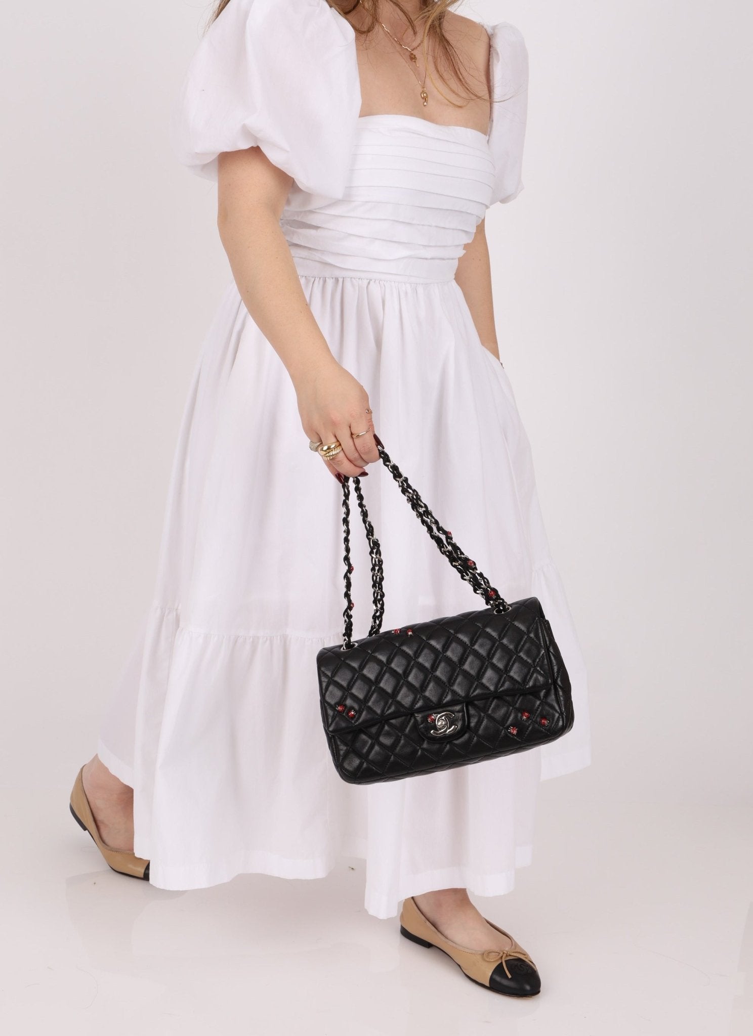 Ultra - Rare Chanel 2011 Lambskin Ladybug Medium Classic Flap Bag - FashioNica