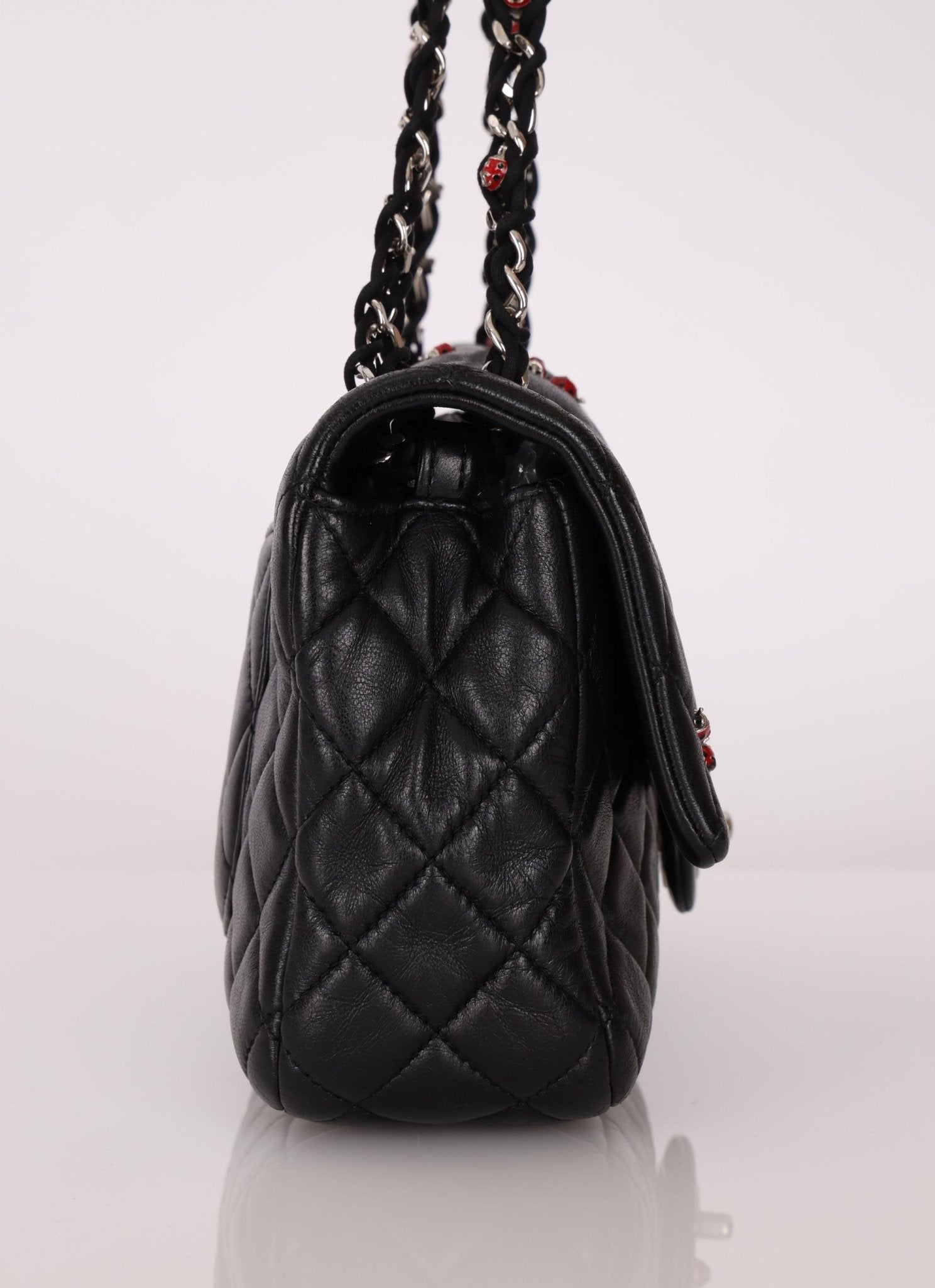 Ultra - Rare Chanel 2011 Lambskin Ladybug Medium Classic Flap Bag - FashioNica