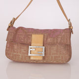 Ultra - Rare Fendi Zucca Metallic Crystal Baguette - FashioNica