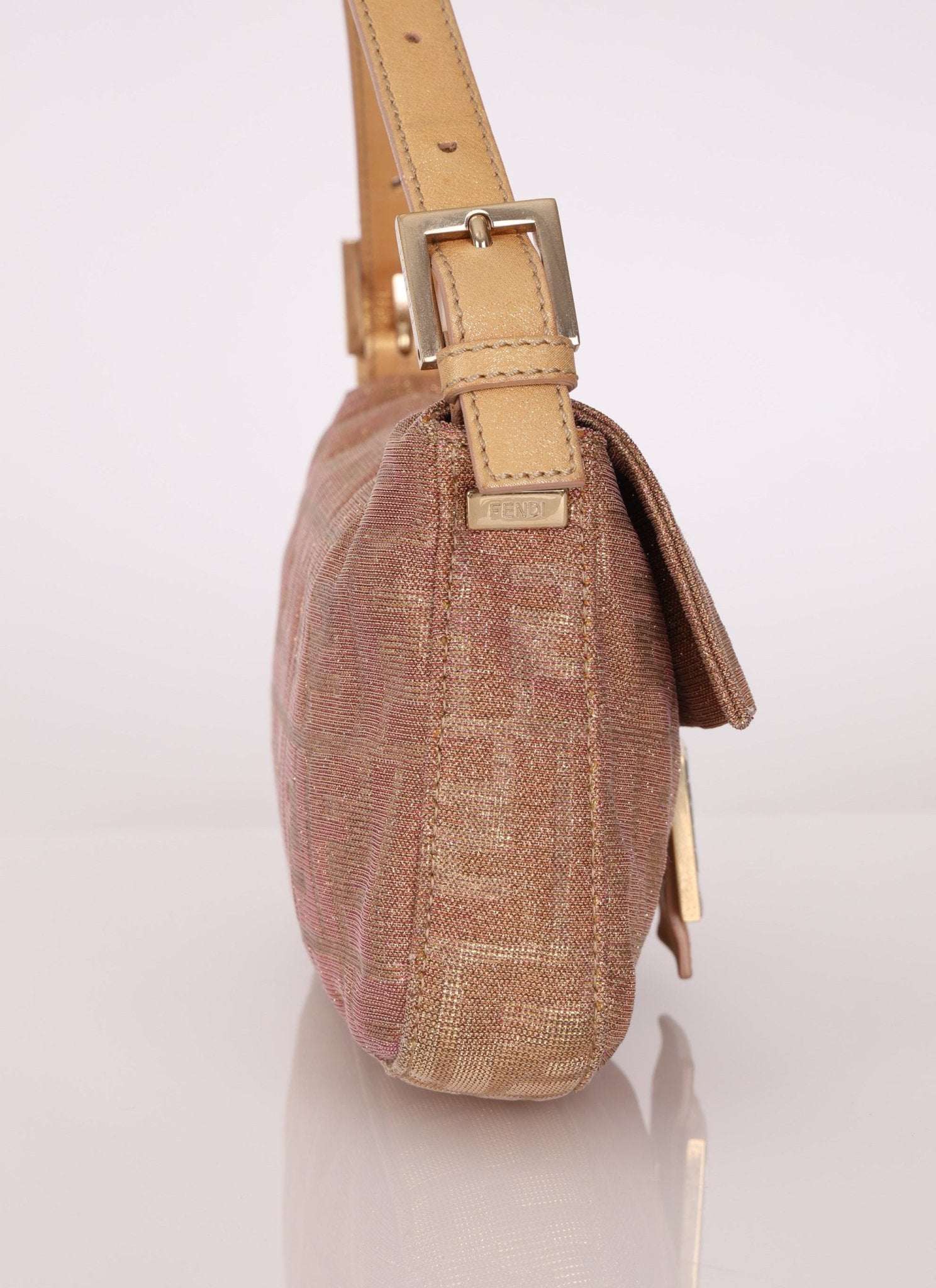 Ultra - Rare Fendi Zucca Metallic Crystal Baguette - FashioNica