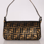 Ultra - Rare Vintage Fendi Zucca Sequin Snakeskin Baguette - FashioNica