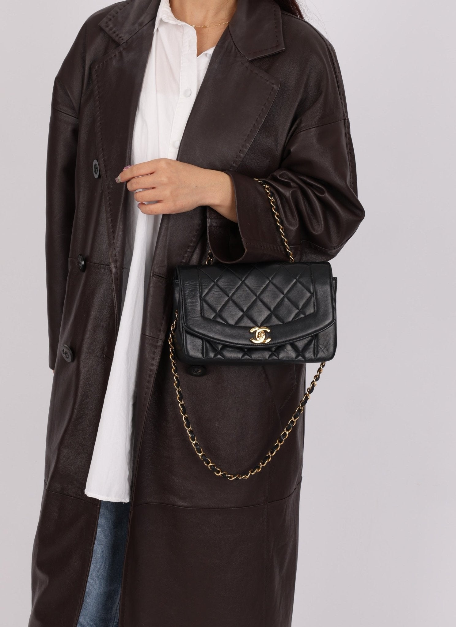 Vintage Chanel Lambskin Small Diana - FashioNica