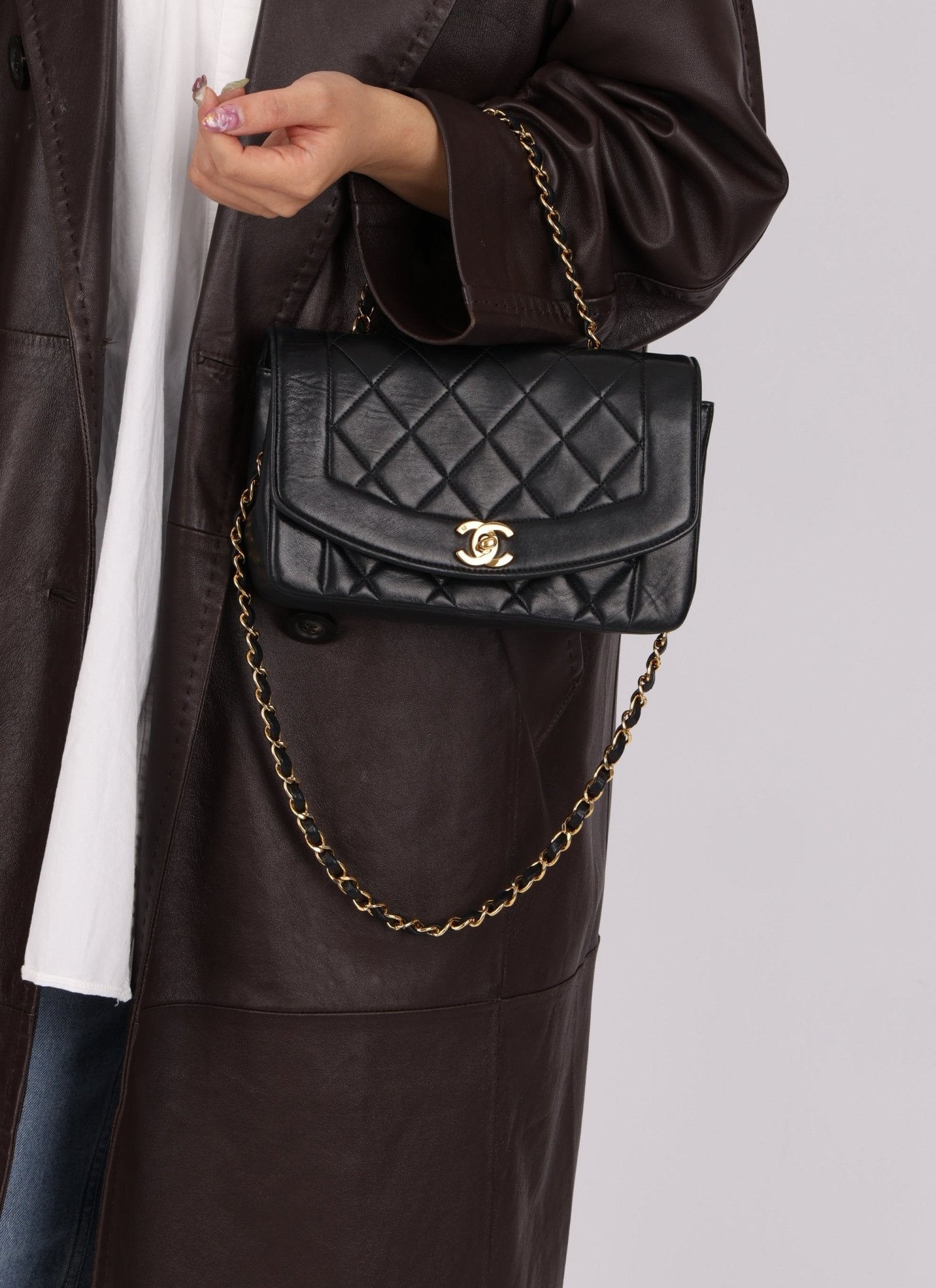 Vintage Chanel Lambskin Small Diana - FashioNica