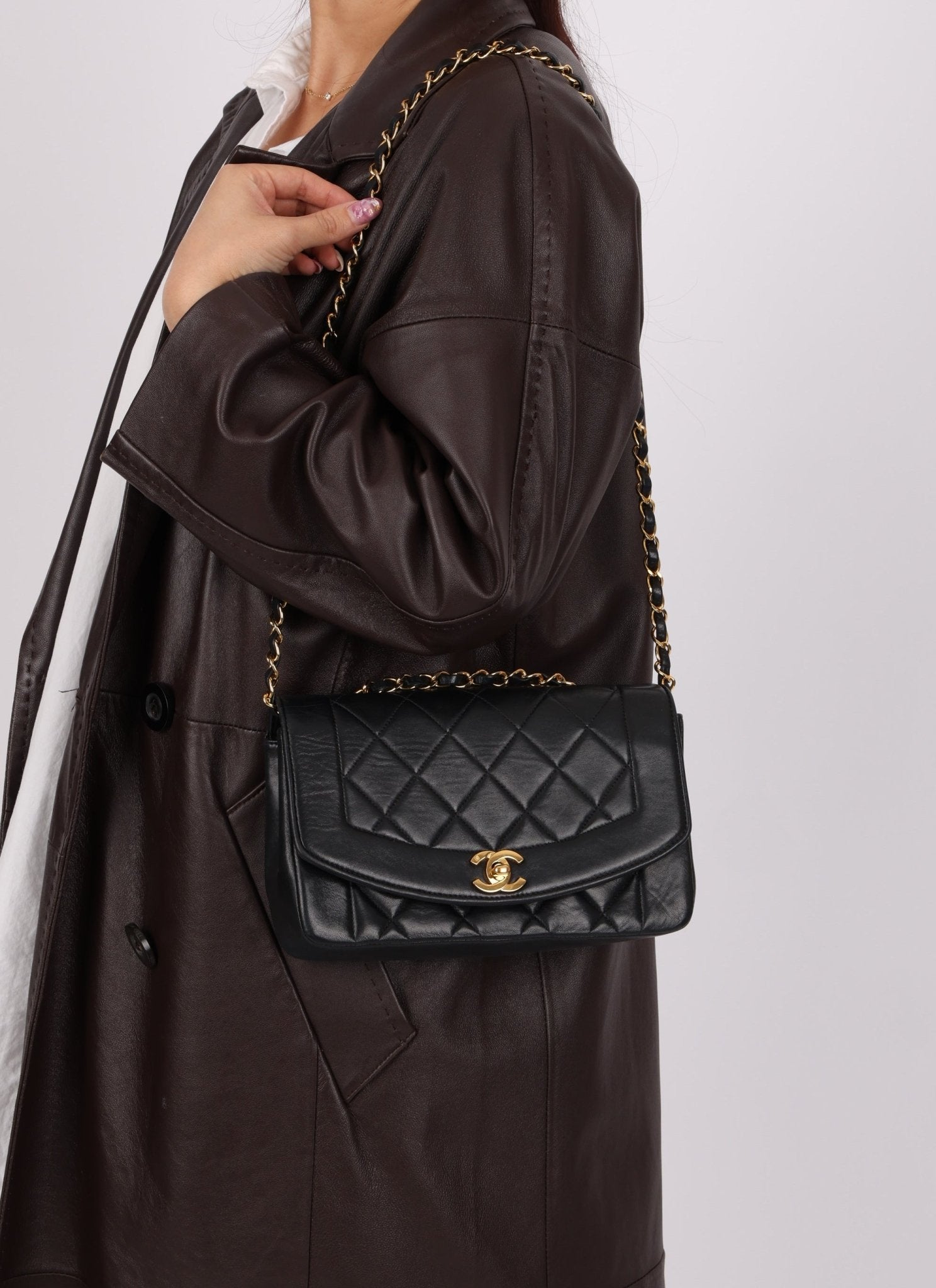 Vintage Chanel Lambskin Small Diana - FashioNica