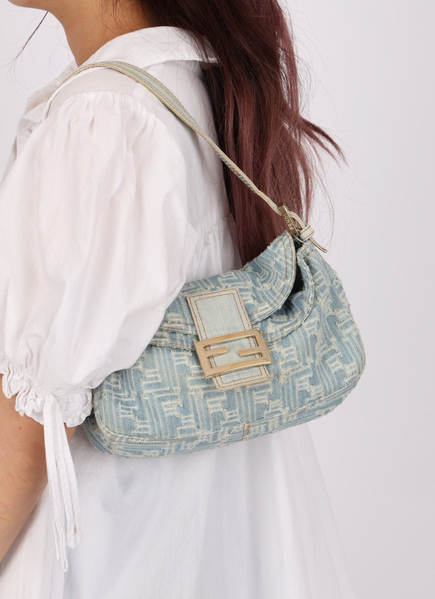Vintage Fendi Denim Baguette - FashioNica