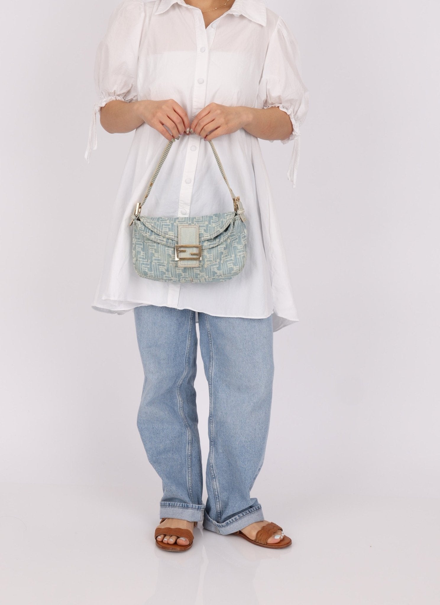 Vintage Fendi Denim Baguette - FashioNica