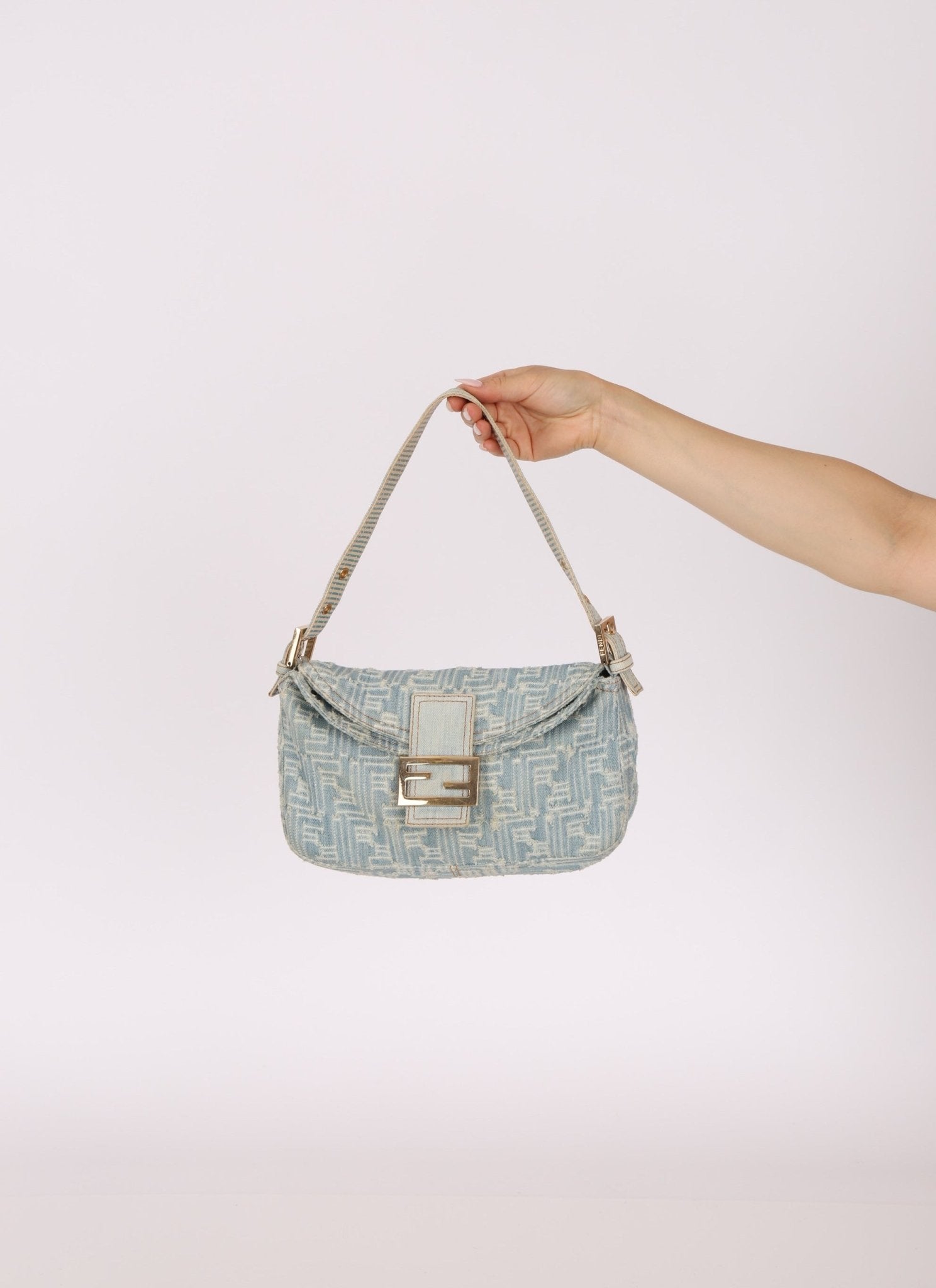 Vintage Fendi Denim Baguette - FashioNica