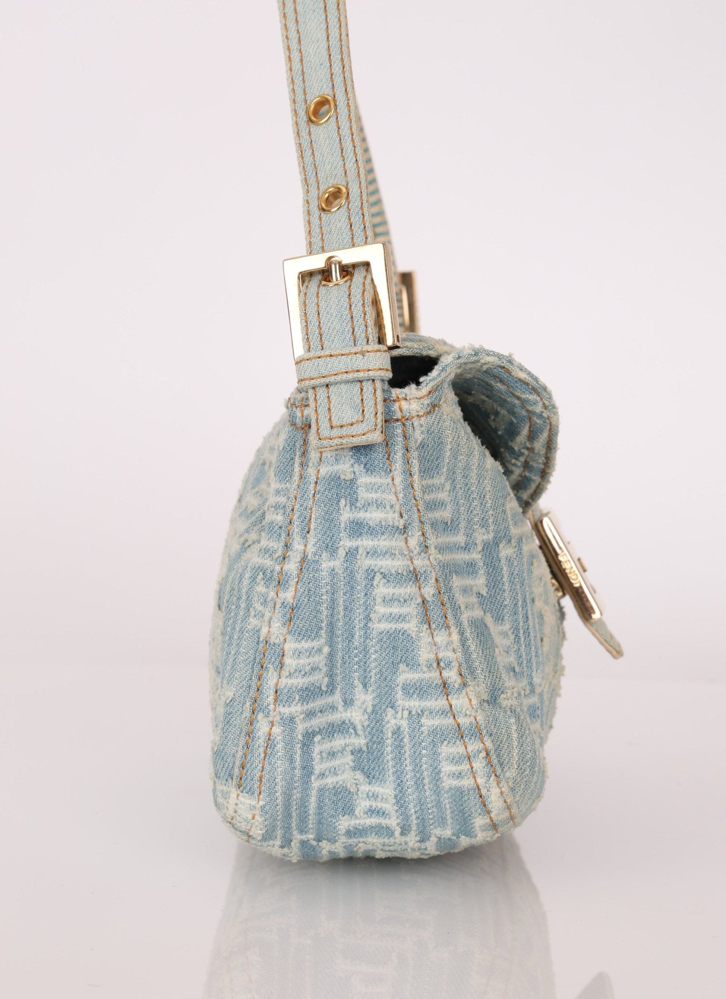 Vintage Fendi Denim Baguette - FashioNica