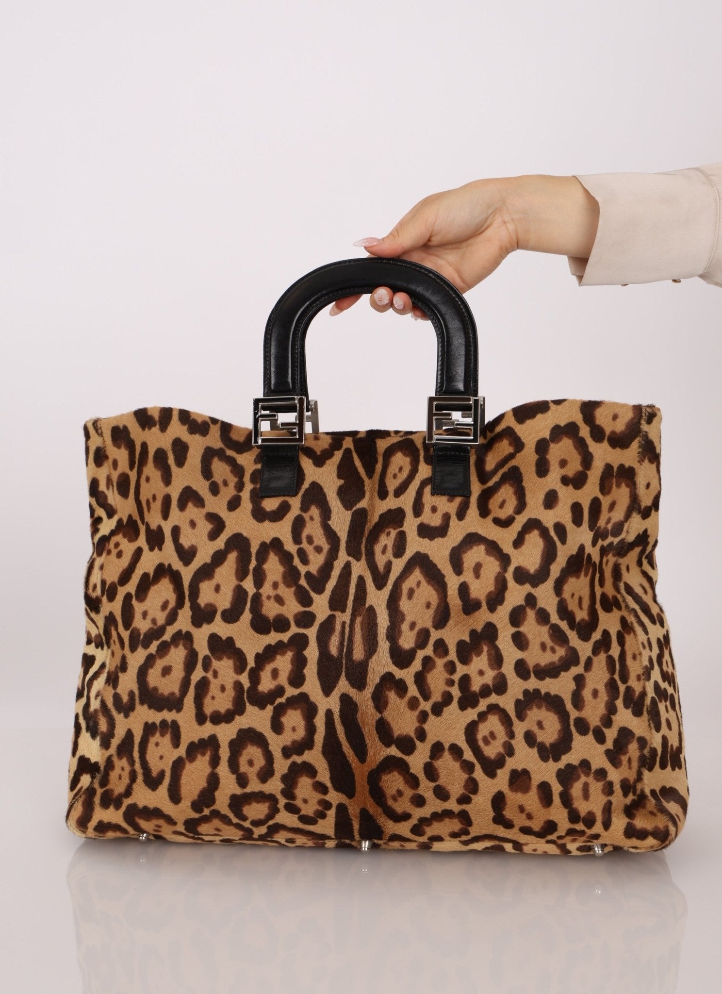 Vintage Fendi Jaguar Print Pony Hair Large Tote - FashioNica