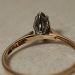 10K Yellow Gold Marquise Solitaire Set in 10K White Gold - FashioNica