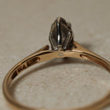 10K Yellow Gold Marquise Solitaire Set in 10K White Gold - FashioNica