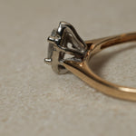 10K Yellow Gold Marquise Solitaire Set in 10K White Gold - FashioNica