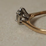 10K Yellow Gold Marquise Solitaire Set in 10K White Gold - FashioNica