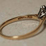 10K Yellow Gold Marquise Solitaire Set in 10K White Gold - FashioNica