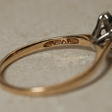 10K Yellow Gold Marquise Solitaire Set in 10K White Gold - FashioNica