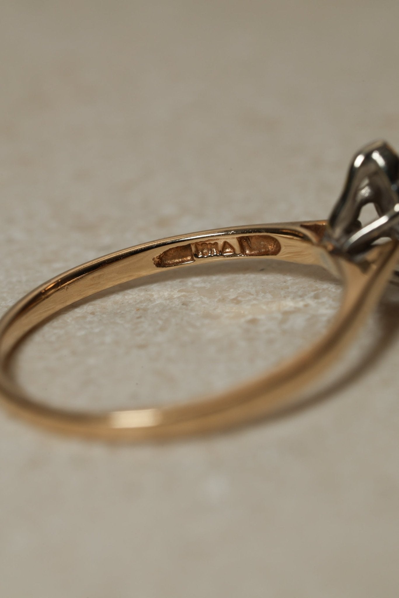 10K Yellow Gold Marquise Solitaire Set in 10K White Gold - FashioNica