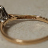 10K Yellow Gold Marquise Solitaire Set in 10K White Gold - FashioNica