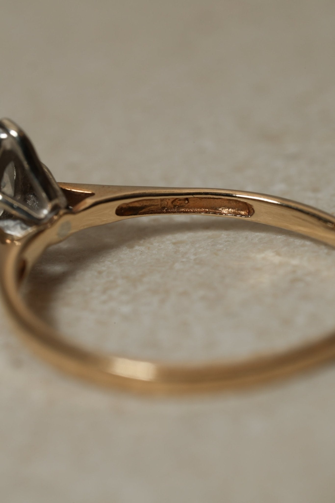 10K Yellow Gold Marquise Solitaire Set in 10K White Gold - FashioNica