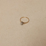 10K Yellow Gold Marquise Solitaire Set in 10K White Gold - FashioNica