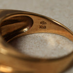 18K Yellow Gold Double Channel Ruby Ring - FashioNica