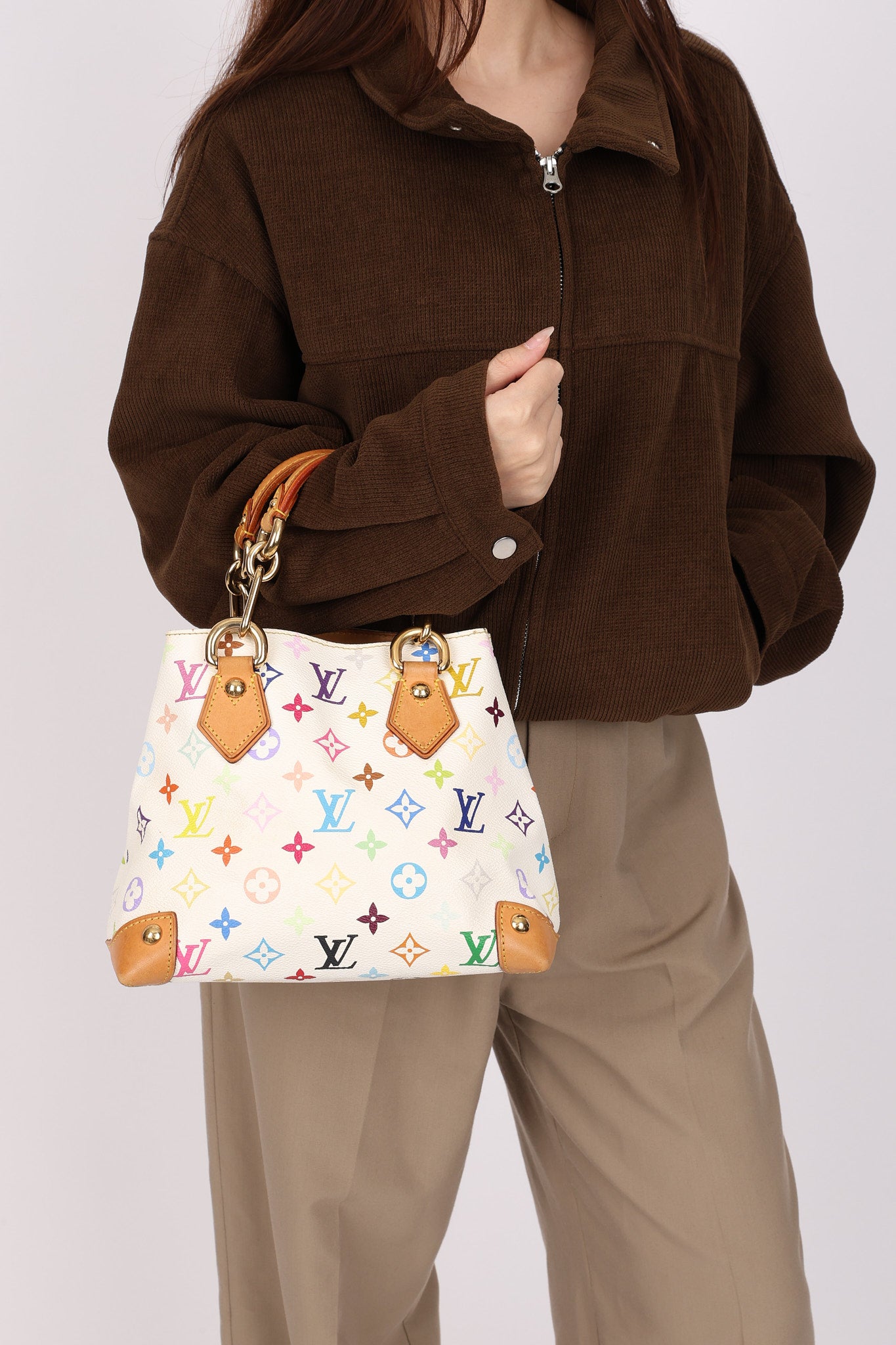 Louis Vuitton x Takashi Murakami Multicolor Monogram Audra Top Handle Tote